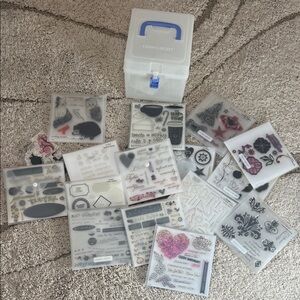 Close to my heart storage box and stamp sets